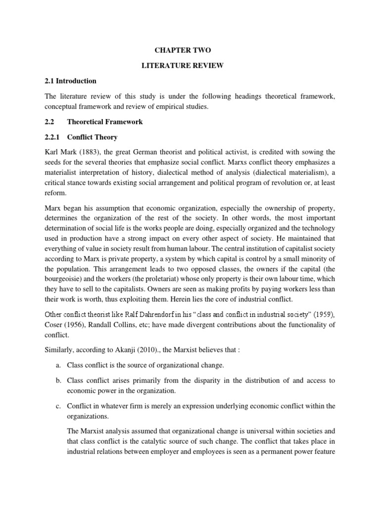Chapter Two Literature Review | PDF | Cost Of Living | Employment