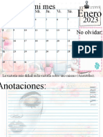 Planner Mensual de Pared