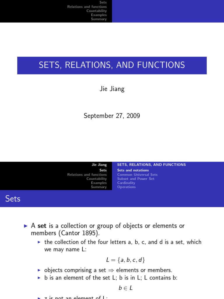 Understanding Sets, Relations, and Functions | PDF | Function ...