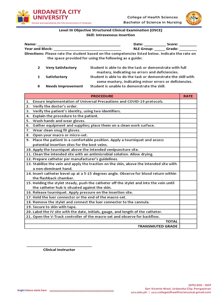 Osce Level 3 Intravenous Fluid Printing PDF Intravenous Therapy