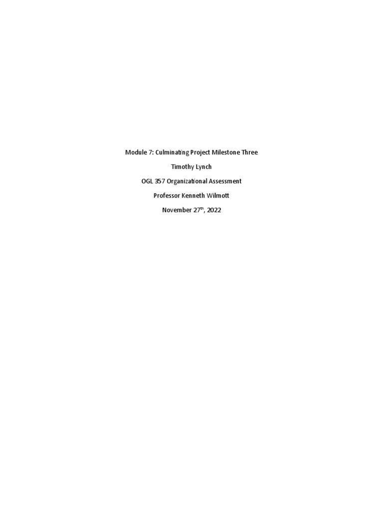 Module 7 Culminating Project | PDF | Leadership | Organizational Culture