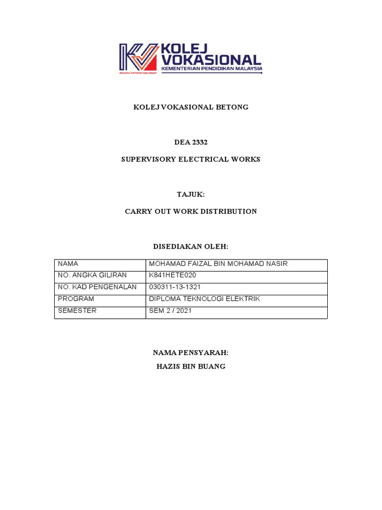 2332 Carry Out Work Distribution | PDF