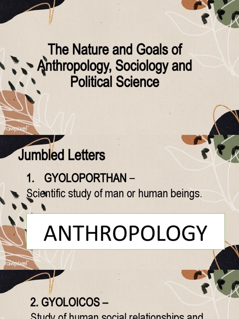 Nature and Goals of Social Sciences | PDF | Anthropology | Sociology