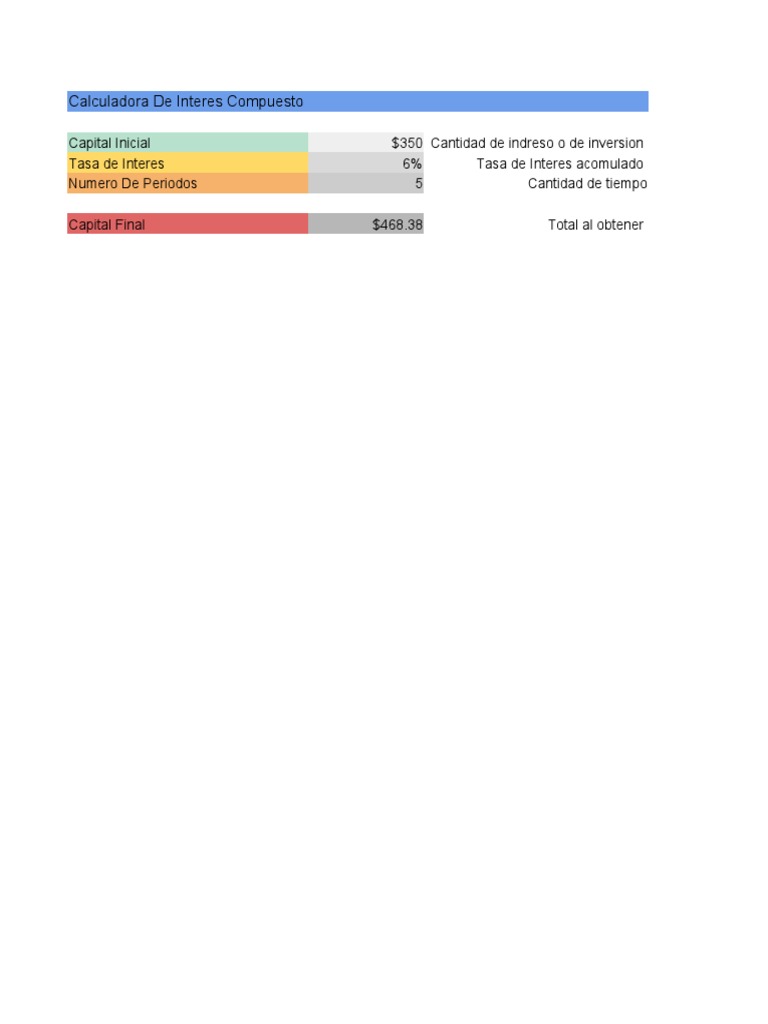 Hoja de c lculo calculadora de interes compuesto obj 1 3 pdf