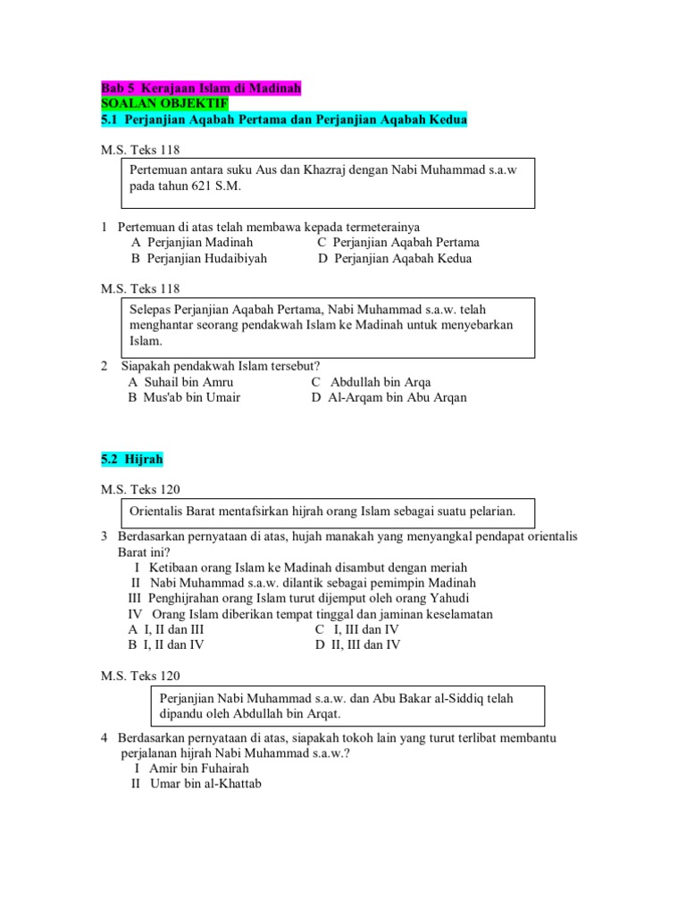 Bab 5 Kerajaan Islam Di Madinah Pdf