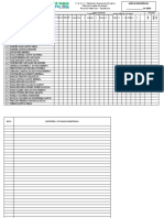 Lista de presença de alunos em programa de reforço escolar