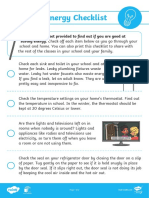 Saving Energy Checklist