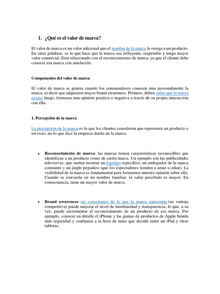 Definición y Valor de Marca Expo | PDF | Marca | Compartir (Finanzas)