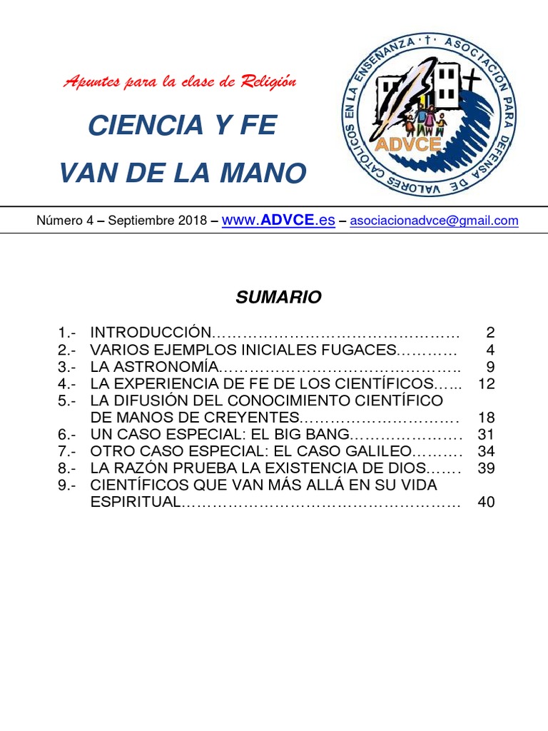 Ciencia Y Fe Van De La Mano Pdf Universidad Fe