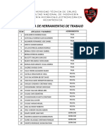 Lista de Herramientas de Trabajo