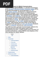 European Telecommunications Standards Institute 2G Cellular Networks