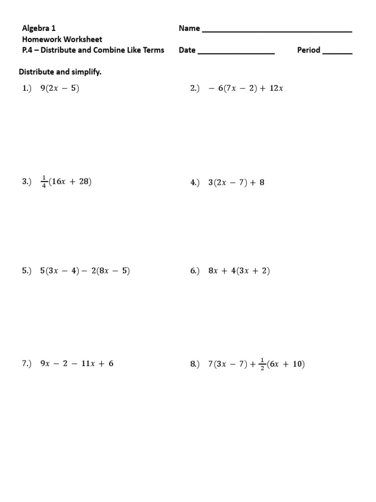 algebra-1-name-homework-worksheet-p-4-distribute-and-combine-like