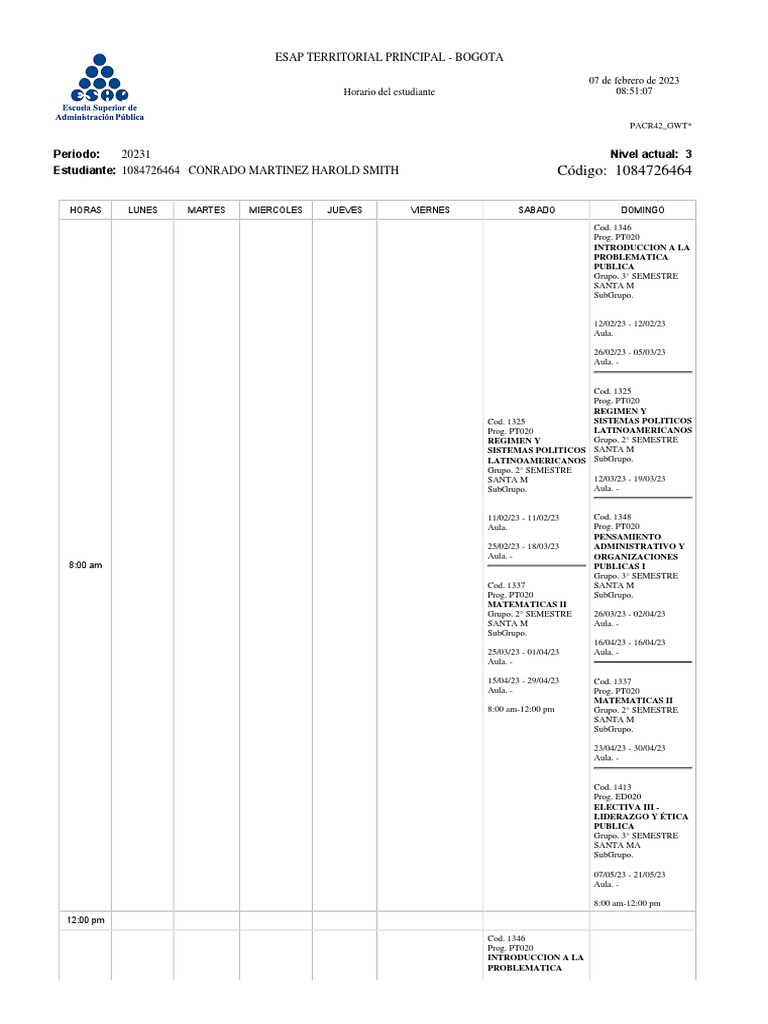 Horario PDF
