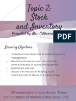 Lesson 2 Stocks and Inventory S