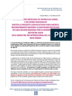 Escrito de Convocatoria para Reconocimiento Día Internacional de La Mujer - 2023