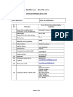 Employment application Form (joining Form)