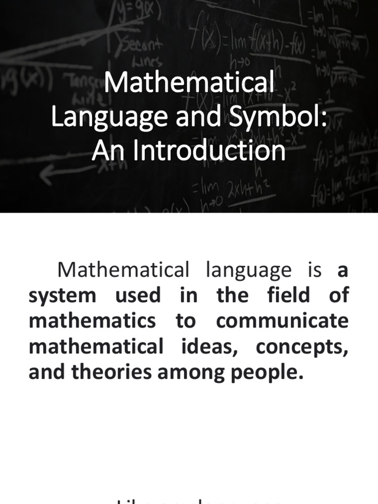 Mathematical Language and Symbol | PDF | Mathematics | Symbols