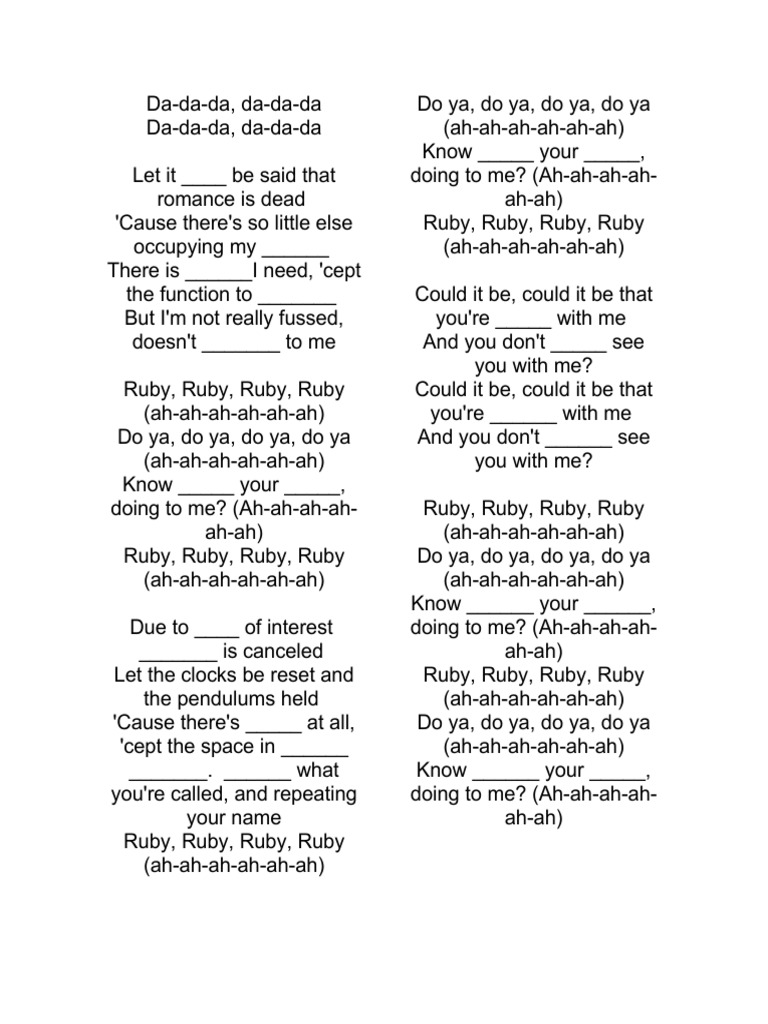 Lyrics PDF
