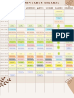 Calendario Semanal, Planificar Horario de La Semana Minimalista Marrón