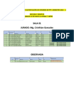 PROGRAMACIÓN DE SUSTENTACIÓN DE INFORME DE PPP Sabado