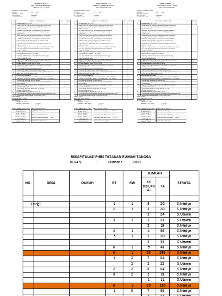 Formulir Pendataan Phbs Rumah Tangga Di Provinsi Jawa Tengah Pdf