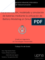 Parametrización, Modelado y Simulación de Baterías Mediante La Utilización de Battery Modeling en Simulink-Matlab
