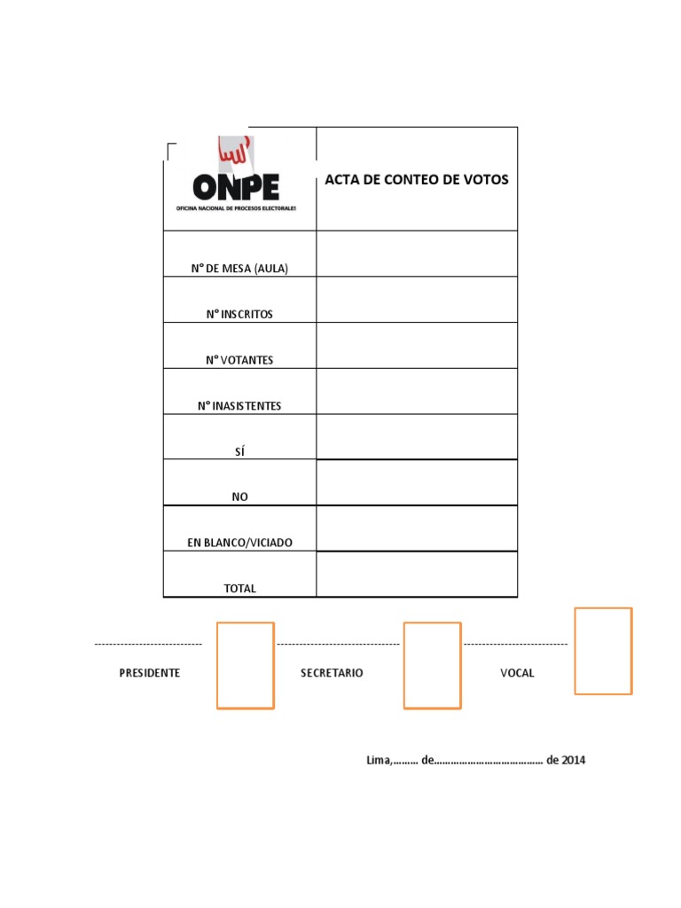 ACTA DE CONTEO DE VOTOS PDF