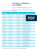 Calendário Leilões Imóveis CAIXA