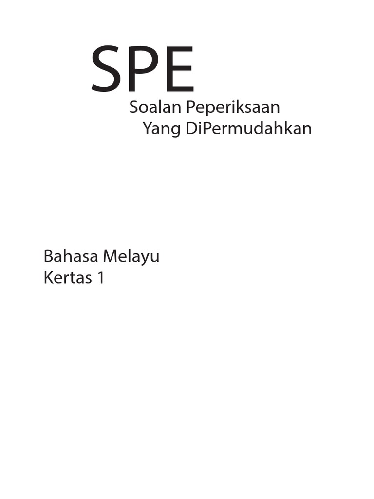 Soalan SPE Bahasa Melayu | PDF