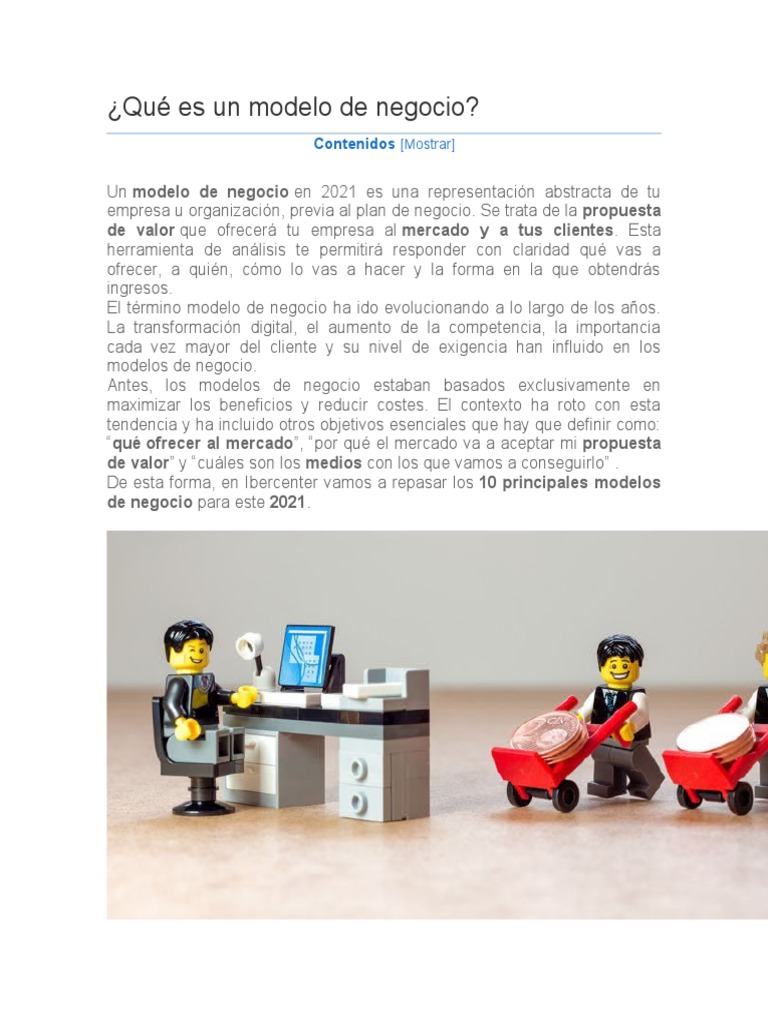 Qué Es Un Modelo de Negocio | PDF | Modelo de negocio | Mercado (economía)