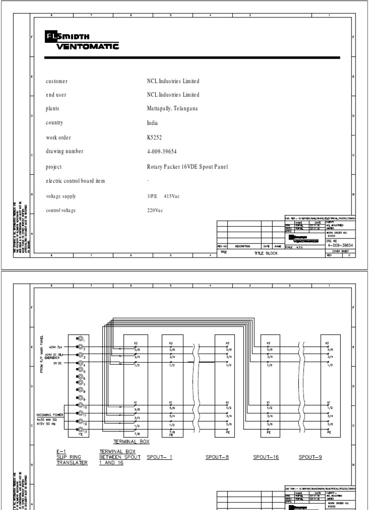 4-009-39654 - Wiring Diagram of Rotary Packer Spout Panel - R0 | PDF
