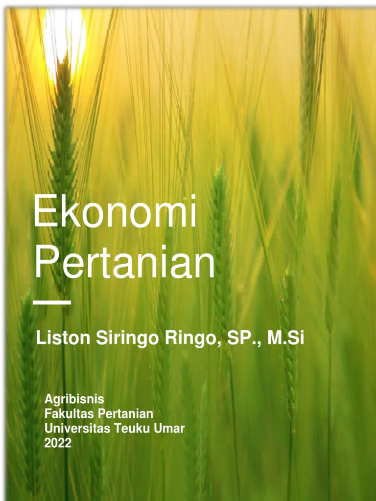 Cover Modul Ekonomi Pertanian | PDF | Science & Mathematics ...