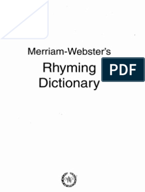 韦伯斯特押韵词典Merriam.Webster s.Rhyming.Dictionary