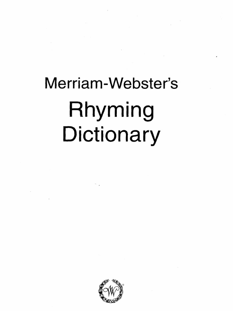韦伯斯特押韵词典Merriam.Webster_s.Rhyming.Dictionary | PDF | Adverb | Rhyme