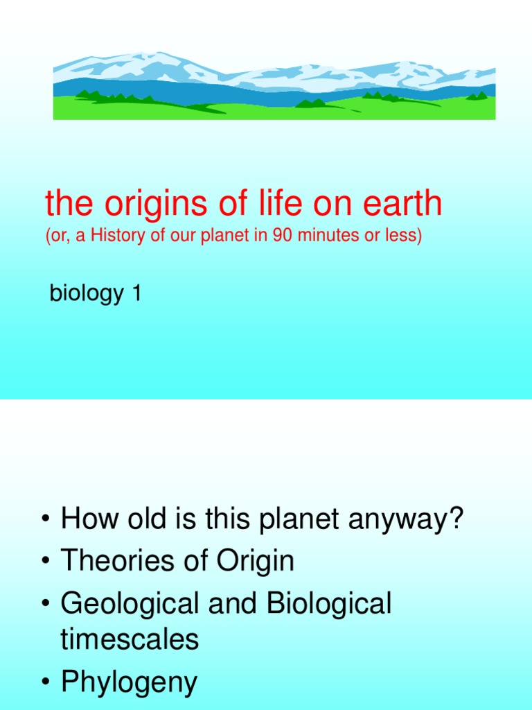 Origin of Life On Earth | PDF | Homo | Organisms