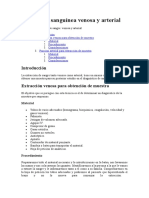 Extracción sangre venosa arterial: muestras diagnóstico