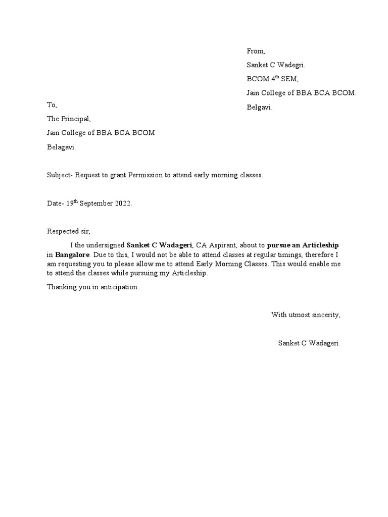 Application For Online Classes | PDF