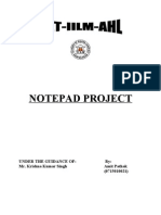 Notepad Project: Under The Guidance Of: By: Mr. Krishna Kumar Singh Amit Pathak (0715010021)