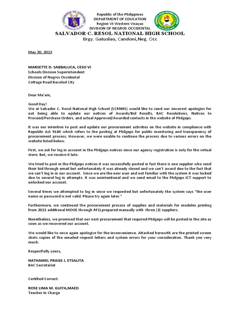 Justification Letter PDF