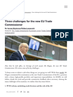 Three Challenges For The New EU Trade Commissioner
