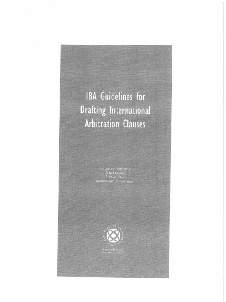 IBA Guidelines For Drafting International Arbitration Clauses PDF