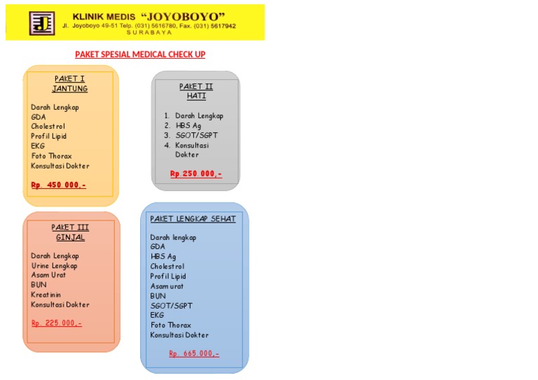 Paket Medical Check Up Kimia Farma | PDF | Sains & Matematika