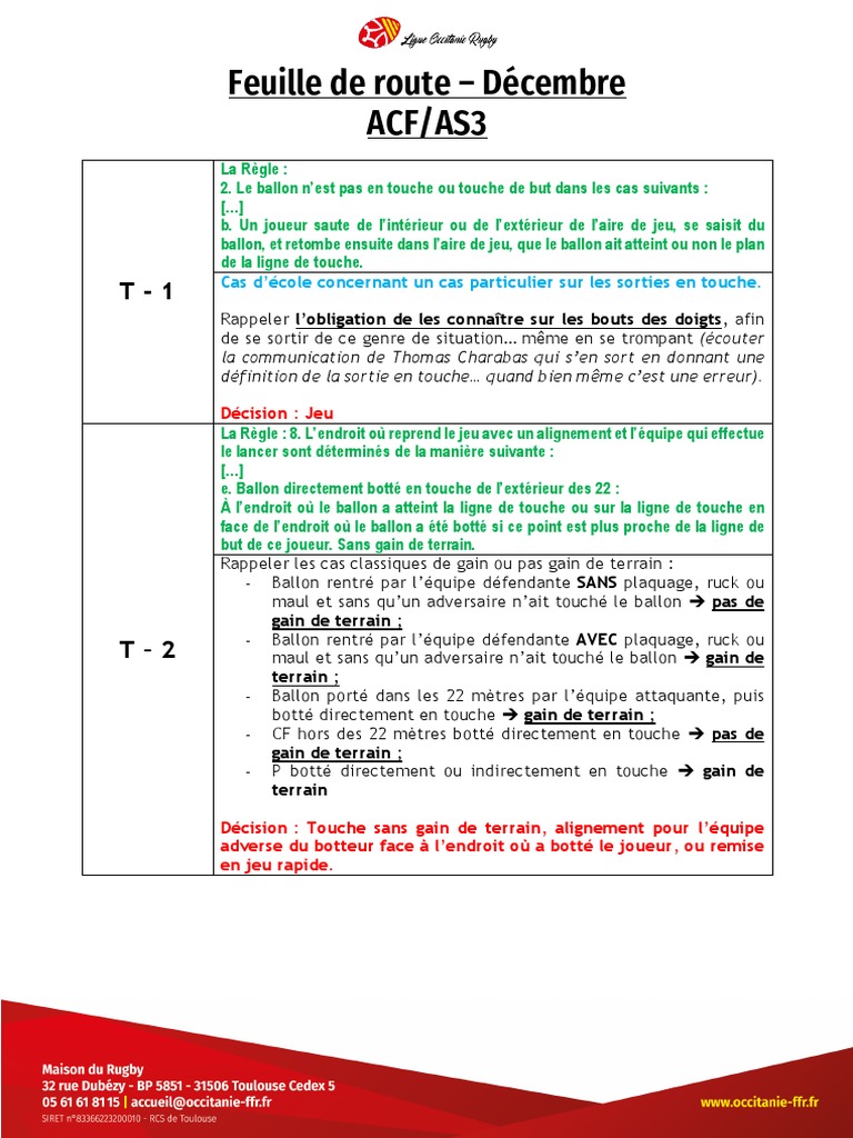 Feuille de Route - DeC - ACF-AS3 | PDF | Règles et réglementation des ...