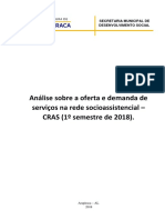 Análise Sobre A Oferta e Demanda de Serviços Na Rede Socioassistencial - CRAS (1º Semestre de 2018) .