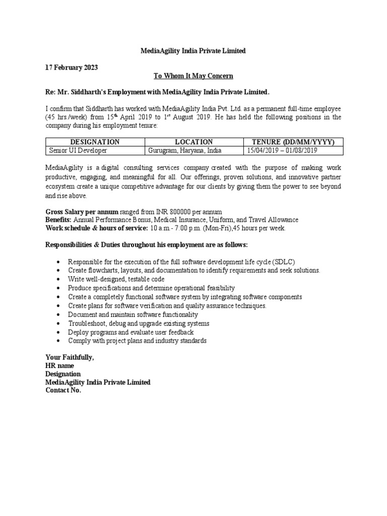 MediaAgility Reference Letter | PDF