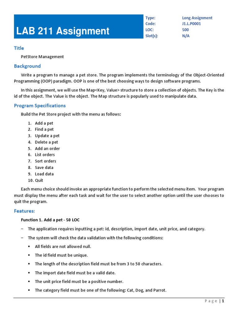 Pet Store Management Program Guide | PDF | Computer Program | Programming