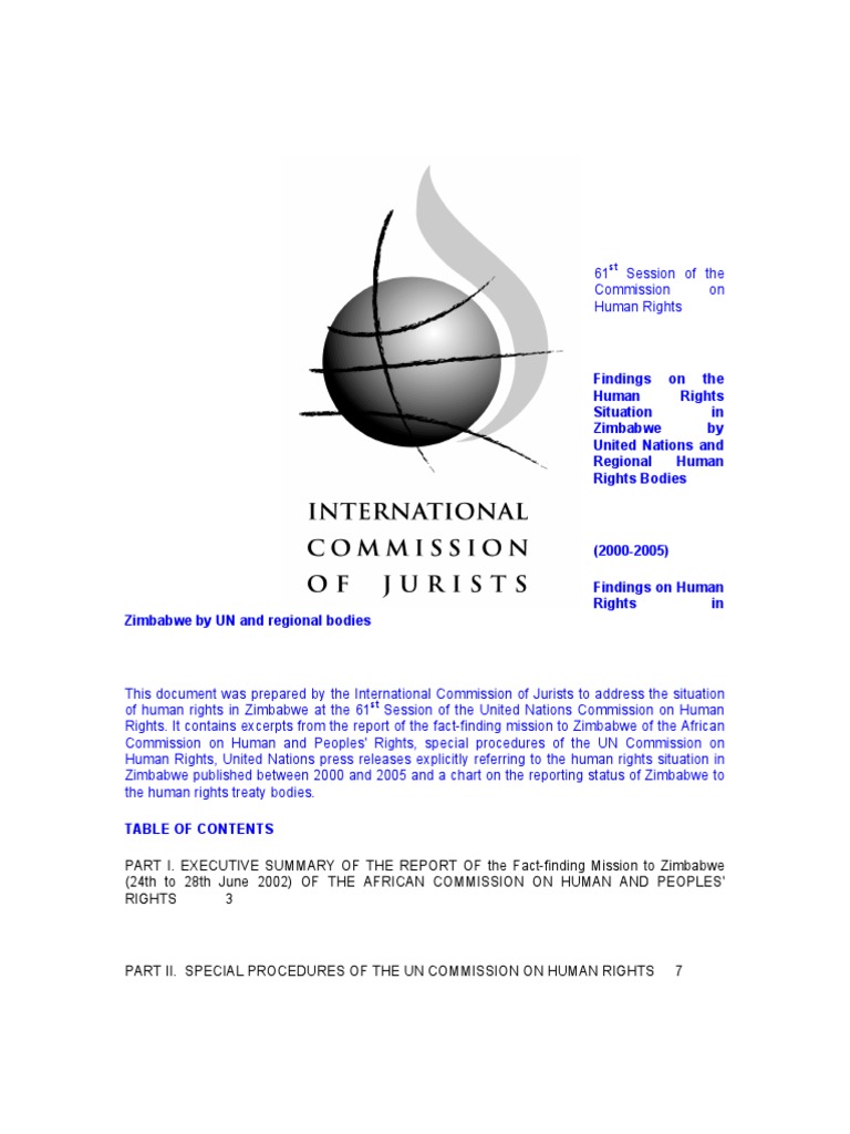 ICJ On Zimbabwe | PDF | Human Rights | Zimbabwe
