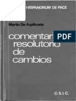 Martín de Azpilcueta. Comentario Resolutorio de Cambios.