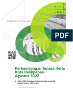 Perkembangan Tenaga Kerja Balikpapan Agustus 2022