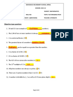 Don Bosco Secondary School Math Practice Worksheet on Factors and Multiples